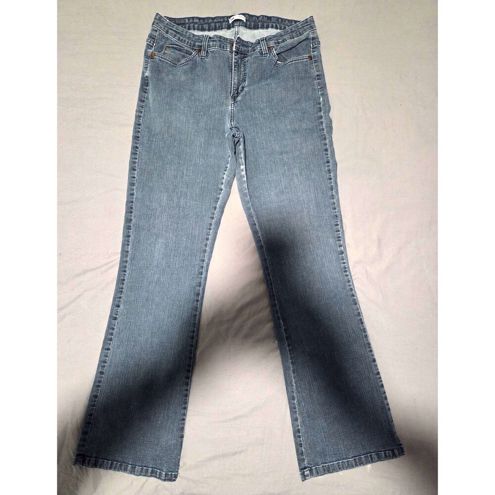 Lee Womens Lower On The Waist Straight Jeans Size 14 Medium Wash Stretch W33 L31
